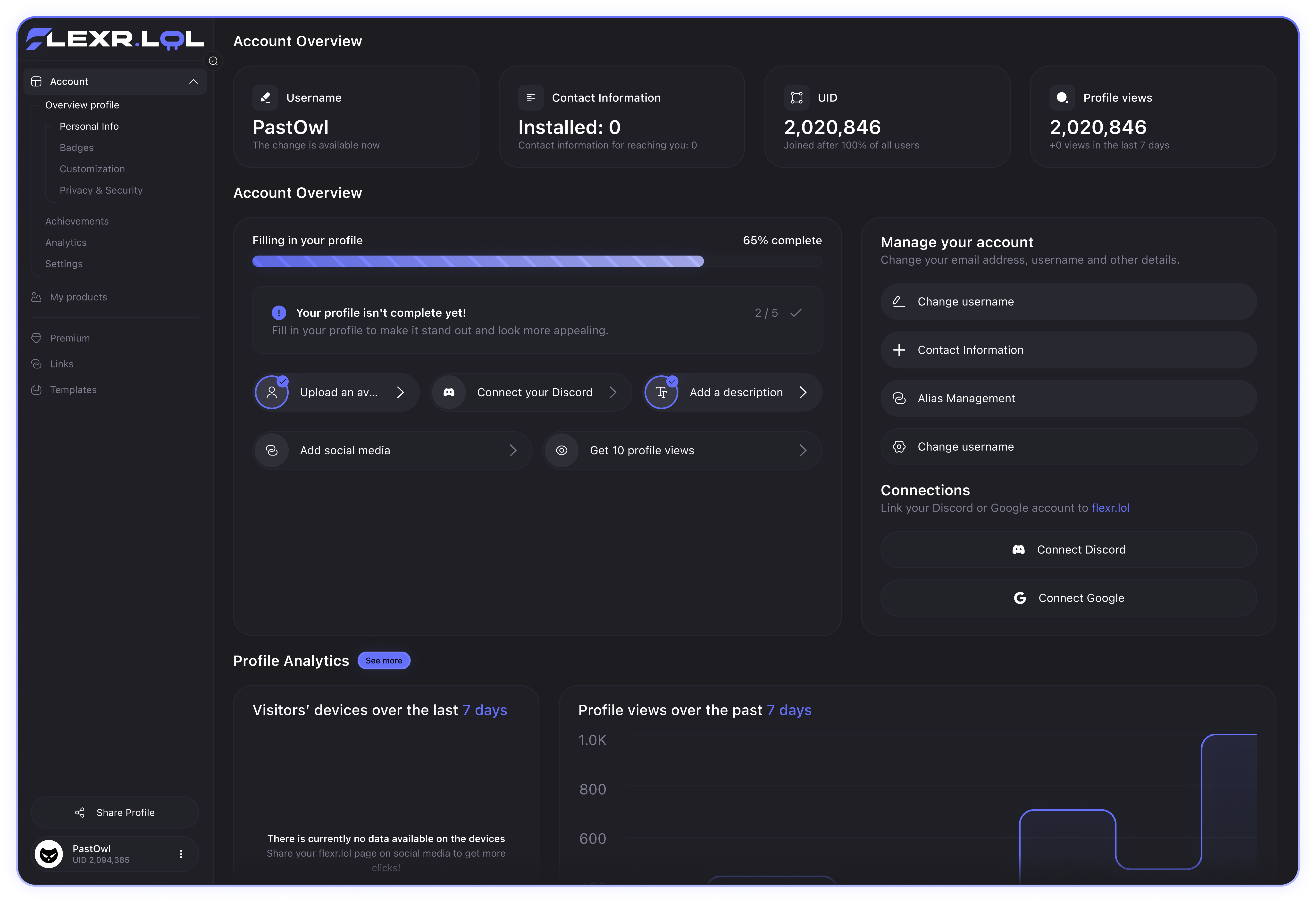 flexr dashboard preview